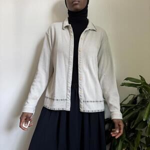 Vintage 90s Euro Joy floral embroidery cardigan size L‎